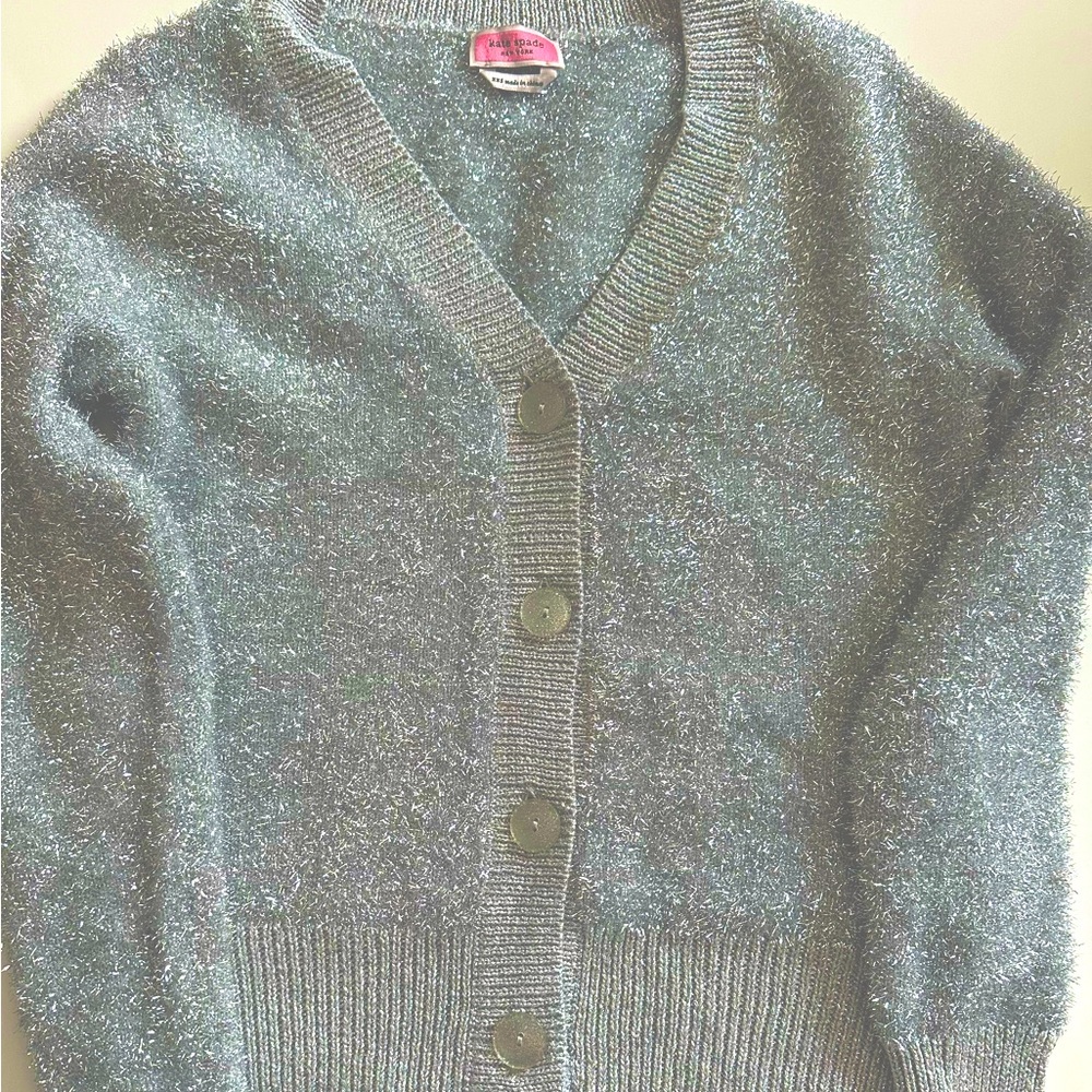 Kate Spade sparkle cardigan -silver xxs